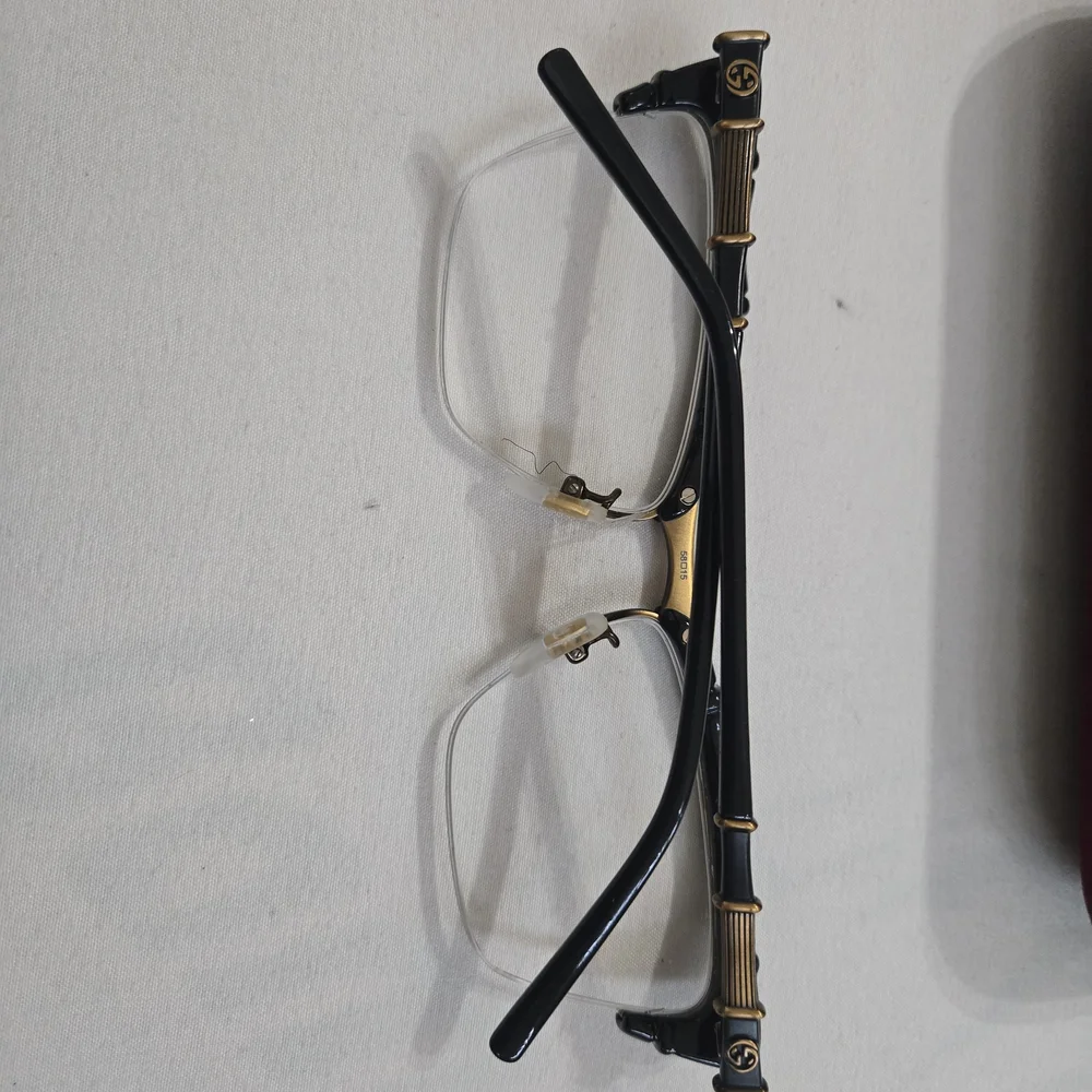 Gucci Black and Gold Women's Glasses - Picture 4 of 5